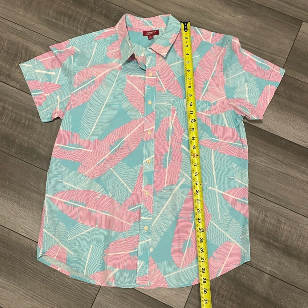 Men's Tropical Pink and Blue Button up Shirt Size Large - Picture 6 of 6